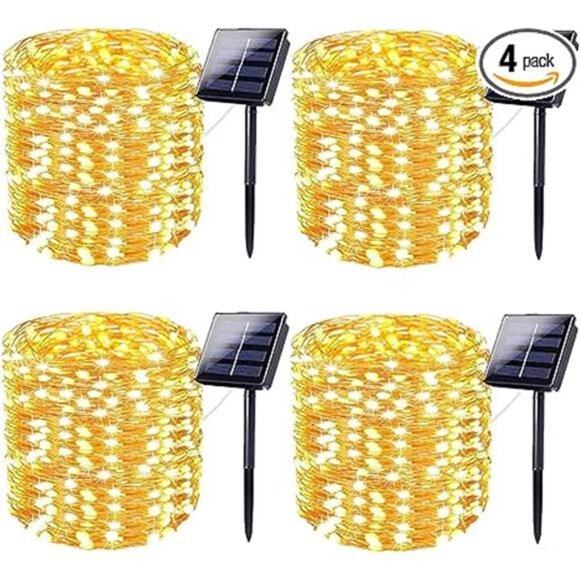 Solar String Lights Outdoor, 4-Pack Each 72FT 200 LED, Solar Twinkle Lights - Picture 7 of 7